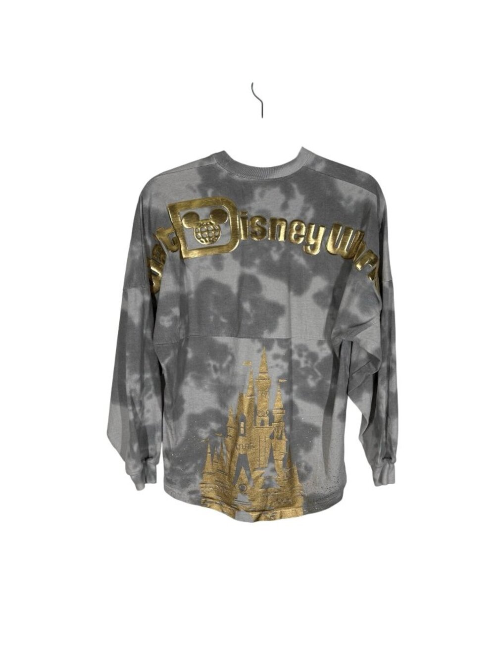 Walt Disney World Spirit Jersey Adult Sz XS Gray Gold Tie Dye Cinderella Castle